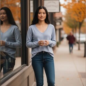 Sinclair Raquel lightweight Silver gray sequins Sweater Xs new